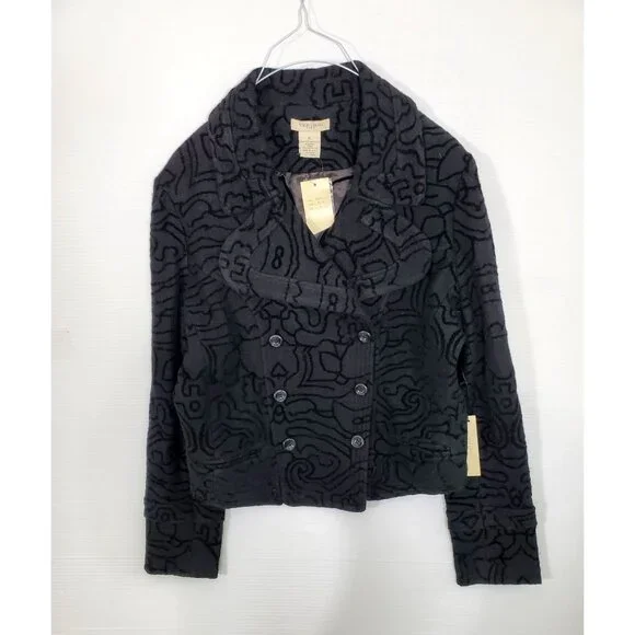 NWT Vertigo Paris Women's Black Wool Modern Day Pea Coat Size XL 1122 - Picture 9 of 13